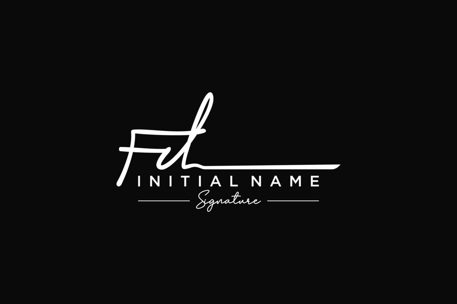 Initial FD signature logo template vector. Hand drawn Calligraphy lettering Vector illustration.