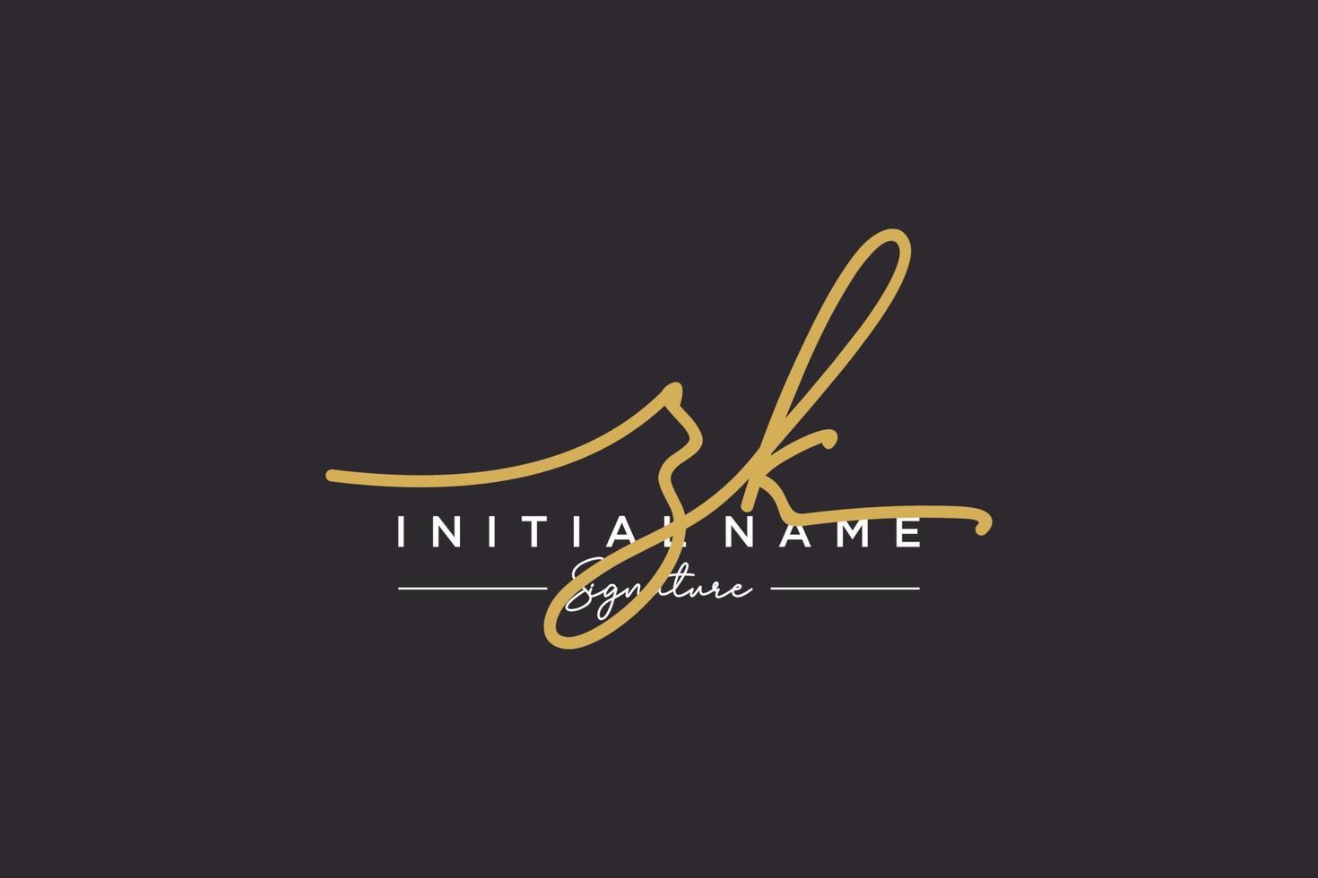 Initial ZK signature logo template vector. Hand drawn Calligraphy lettering Vector illustration.
