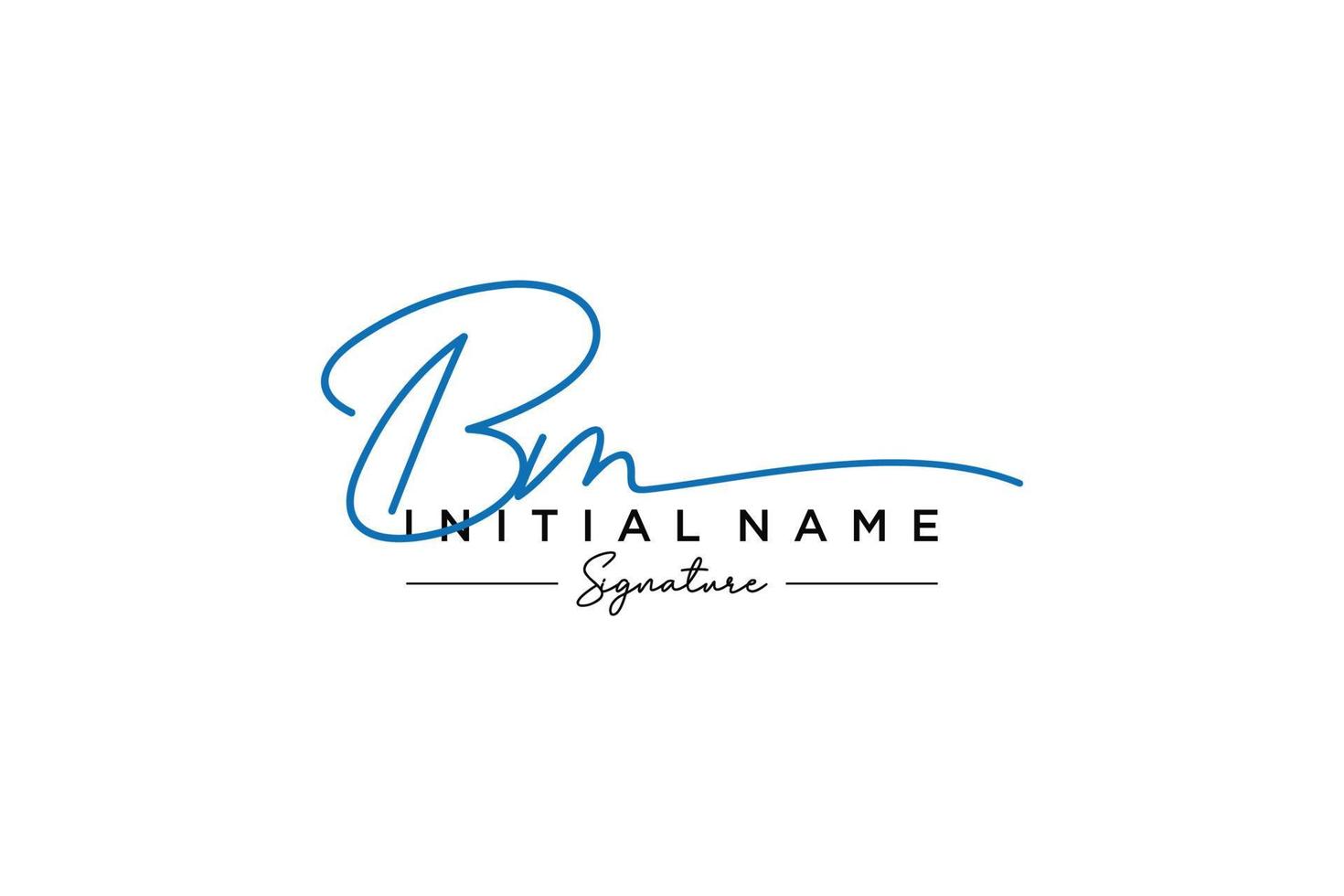 Initial BM signature logo template vector. Hand drawn Calligraphy lettering Vector illustration.