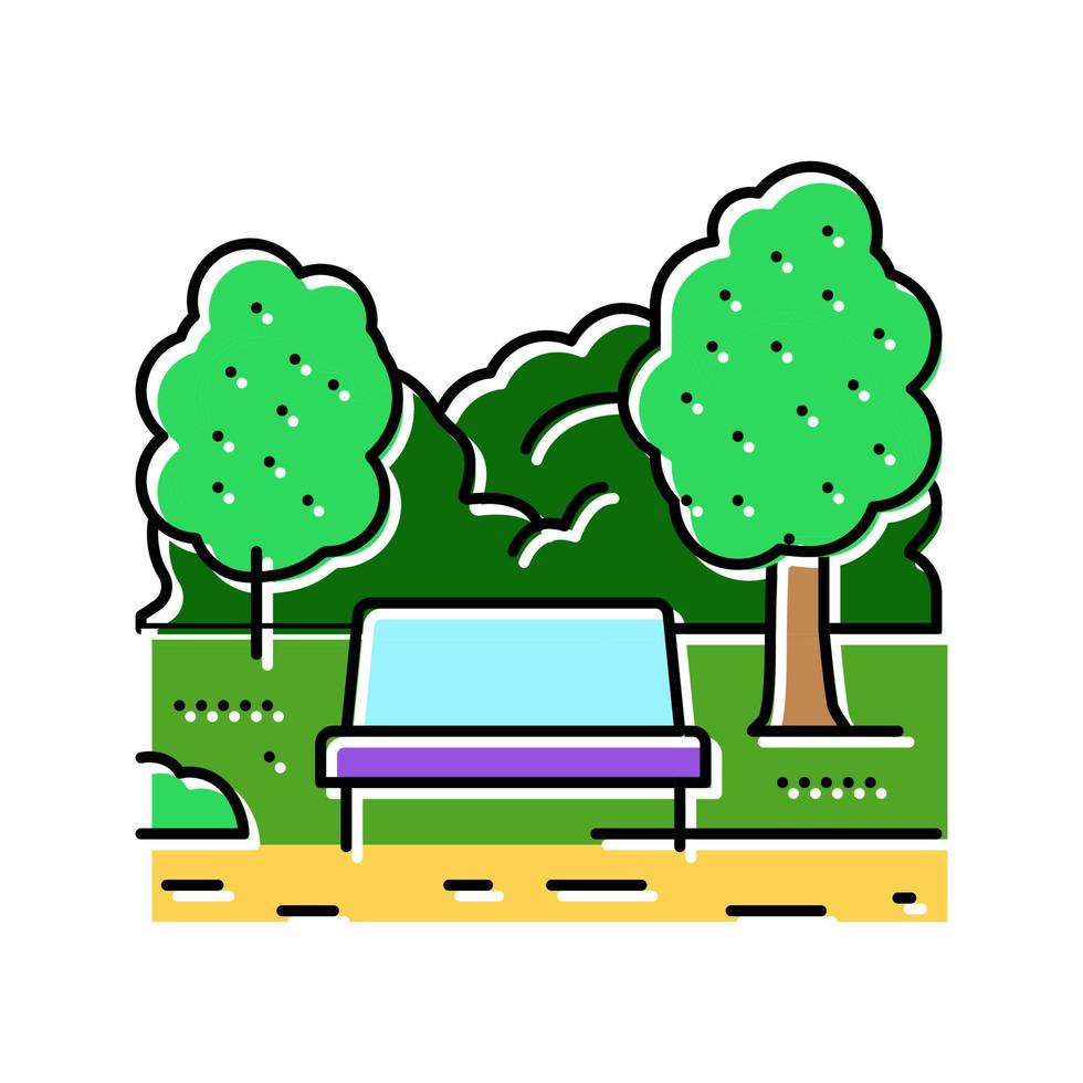 Ilustración de vector de icono de color de primavera de parque