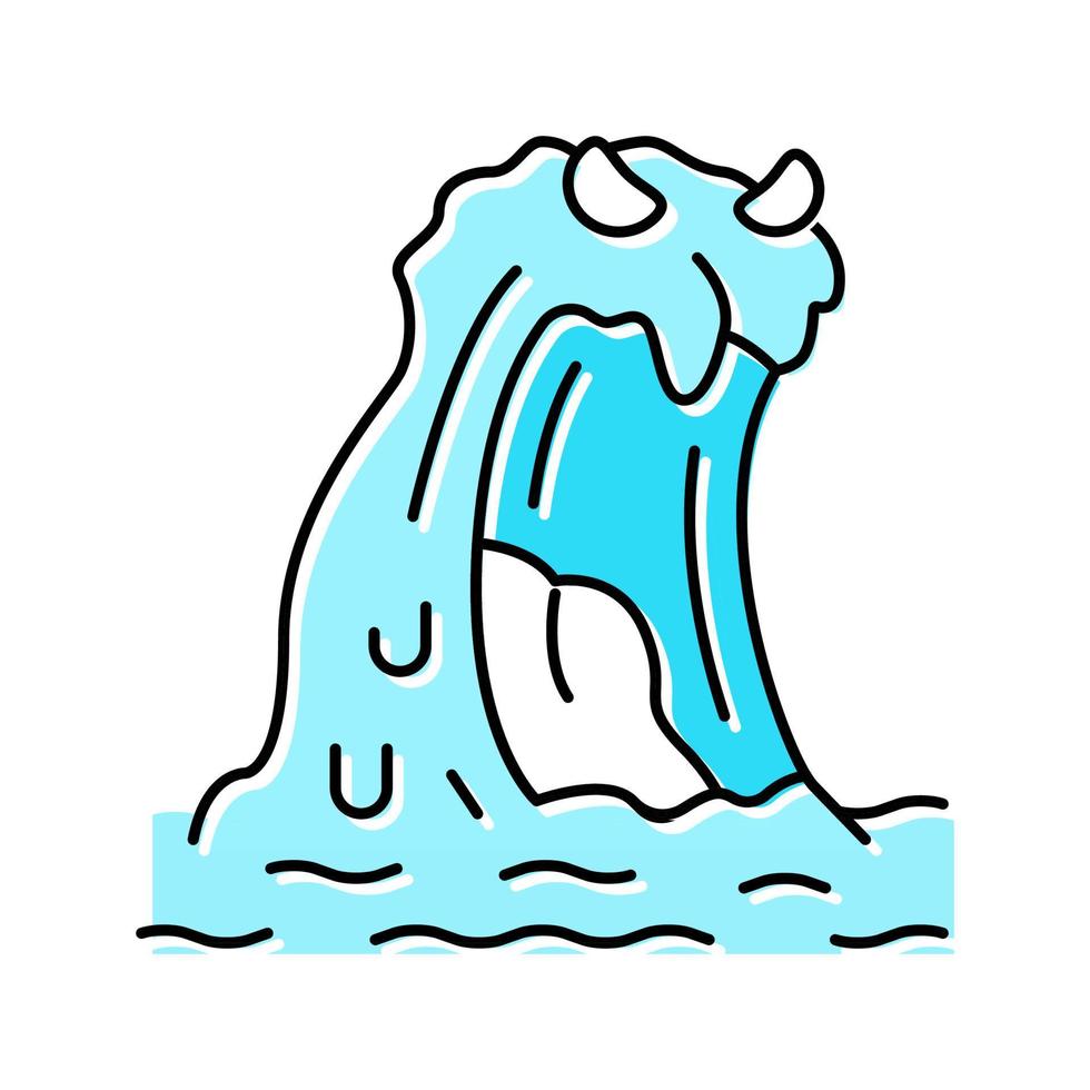 ilustración de vector de icono de color de monstruo de agua