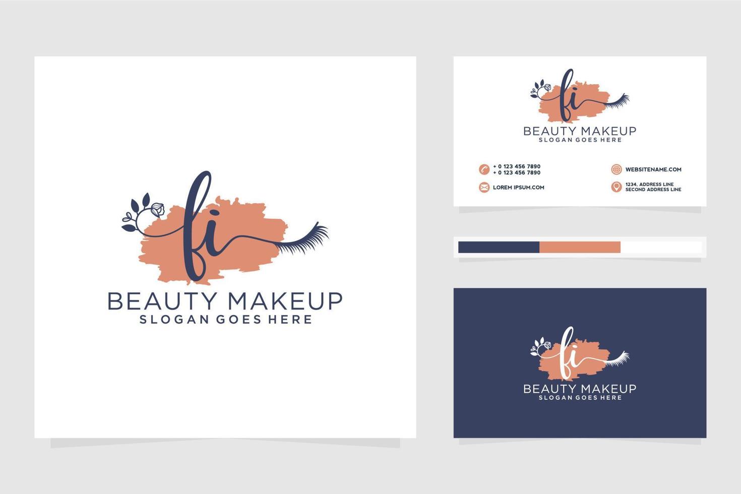 Initial FI Feminine logo collections and business card templat Premium Vector