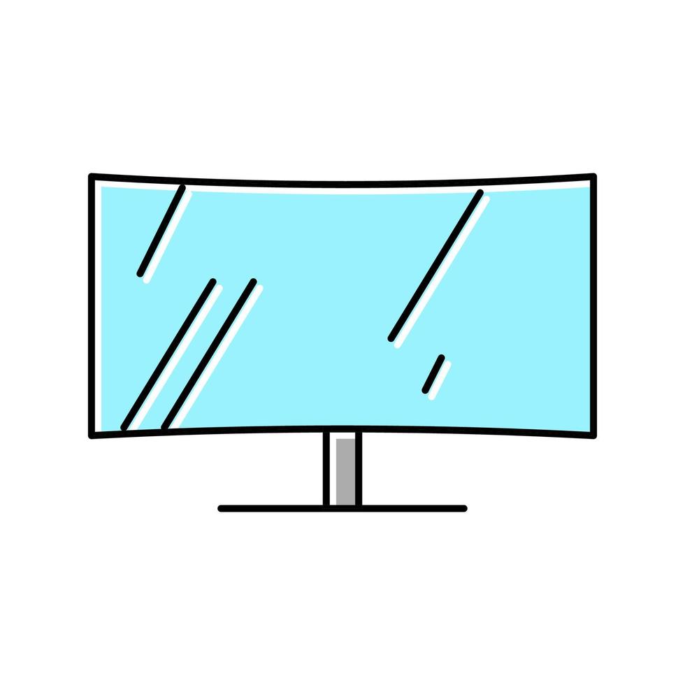 ilustración de vector de icono de color de monitor curvo