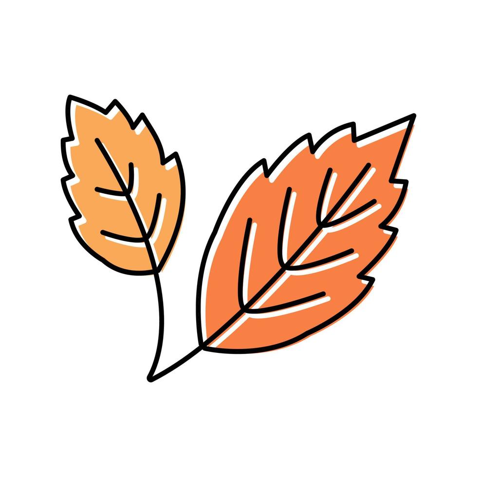 ilustración de vector de icono de color de hoja de otoño