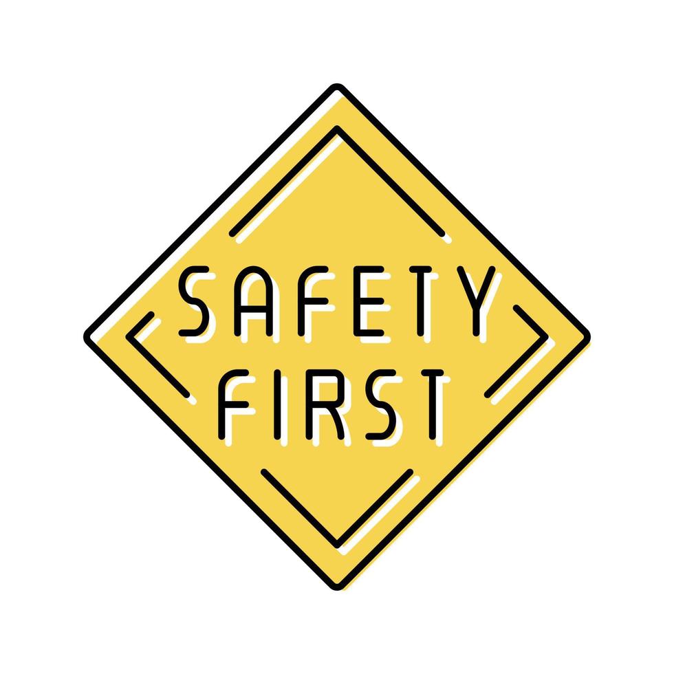 safety road sign color icon vector illustration