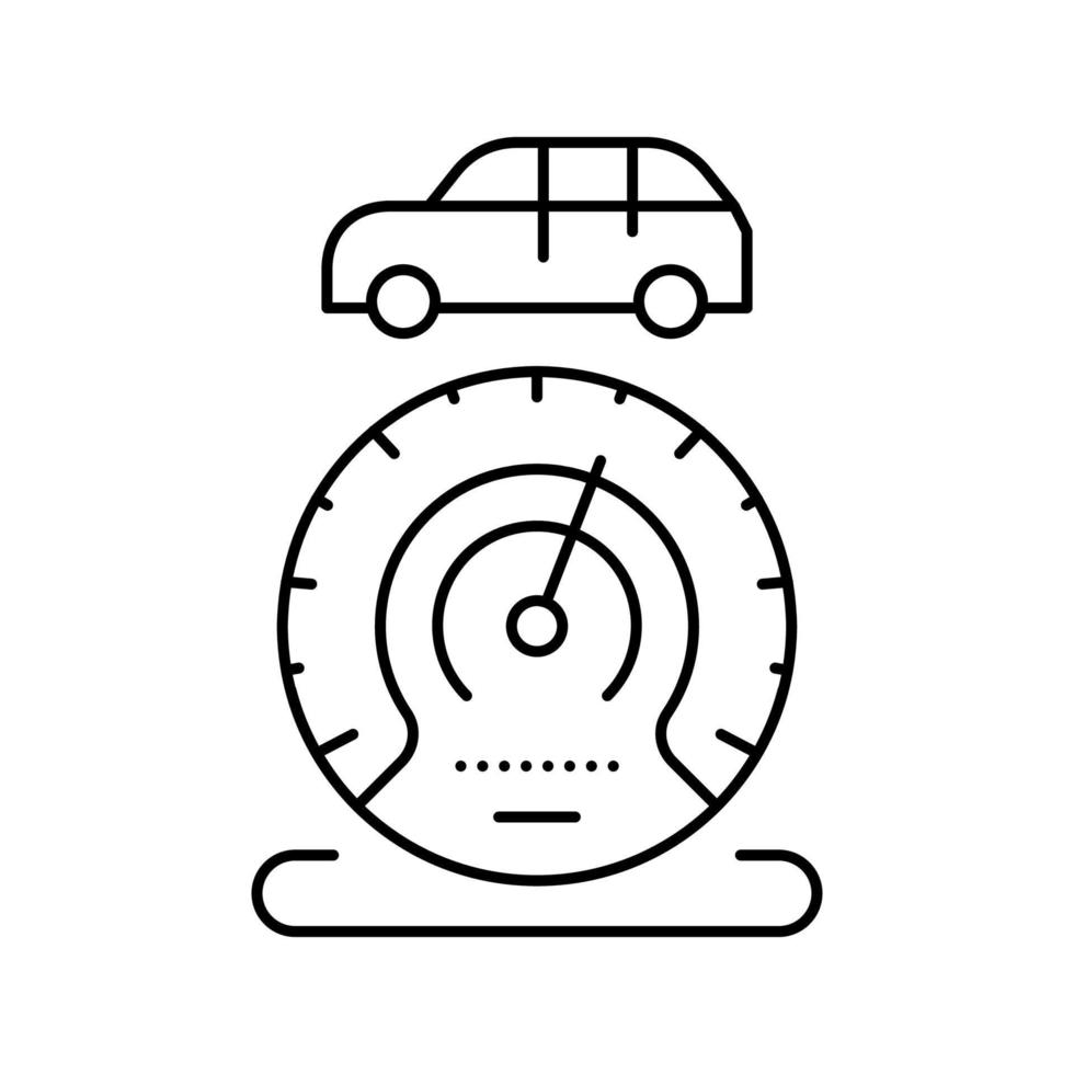 mileage car equipment line icon vector illustration