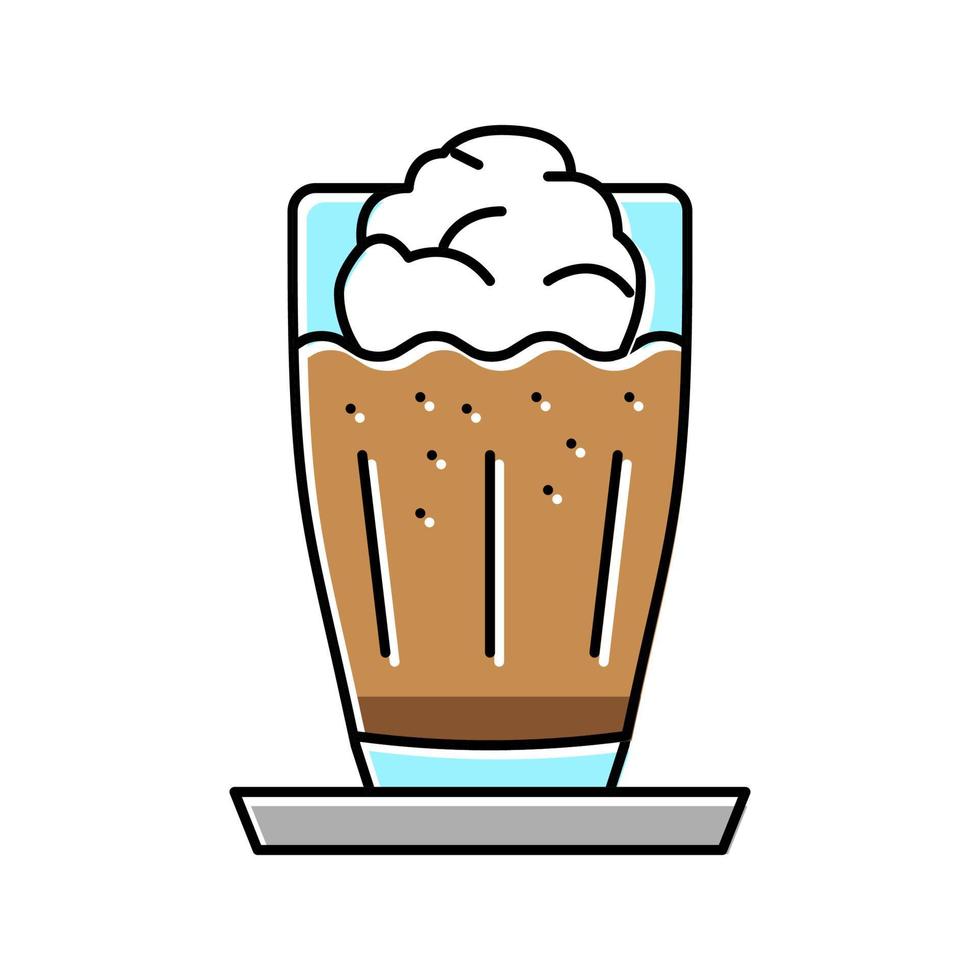 Ilustración de vector de icono de color de café frappe