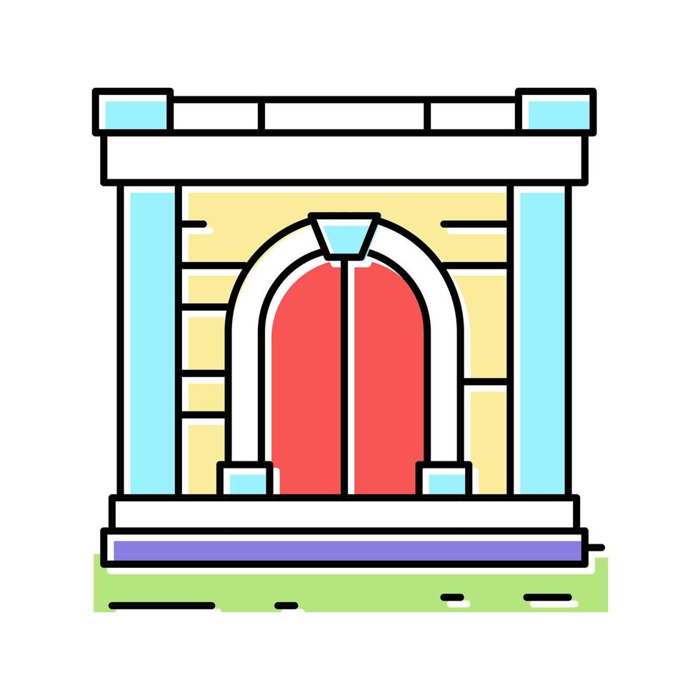 ancient gate color icon vector illustration
