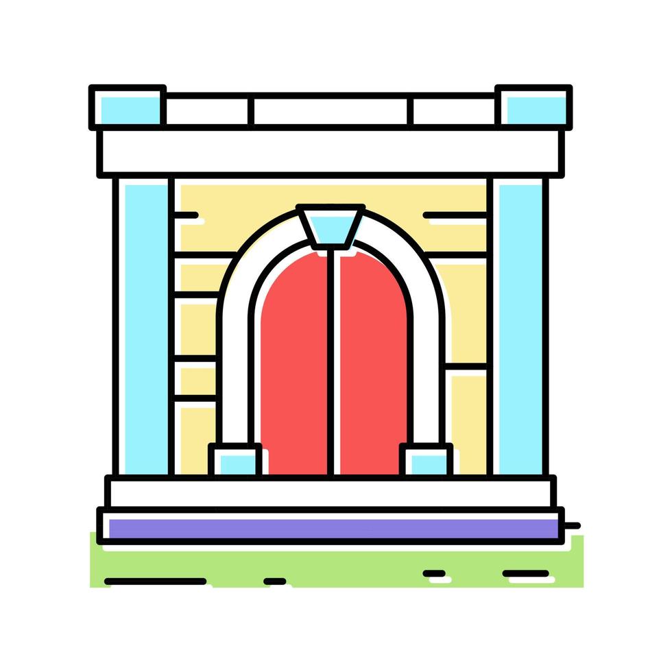 ilustración de vector de icono de color de puerta antigua