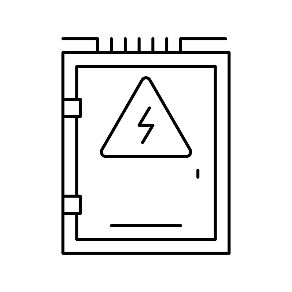 ilustración de vector de icono de línea de caja eléctrica