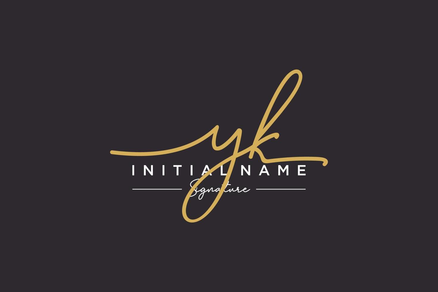 Initial YK signature logo template vector. Hand drawn Calligraphy ...