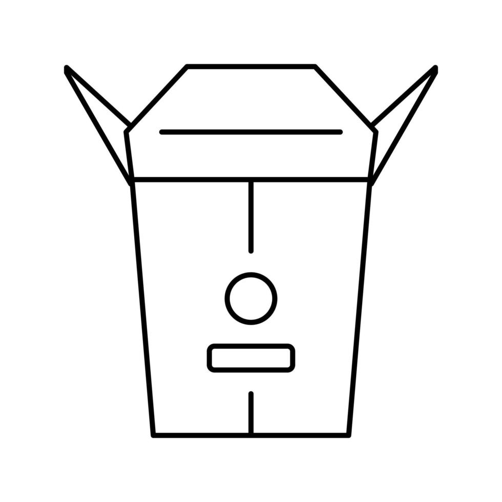 takeaway food box line icon vector illustration