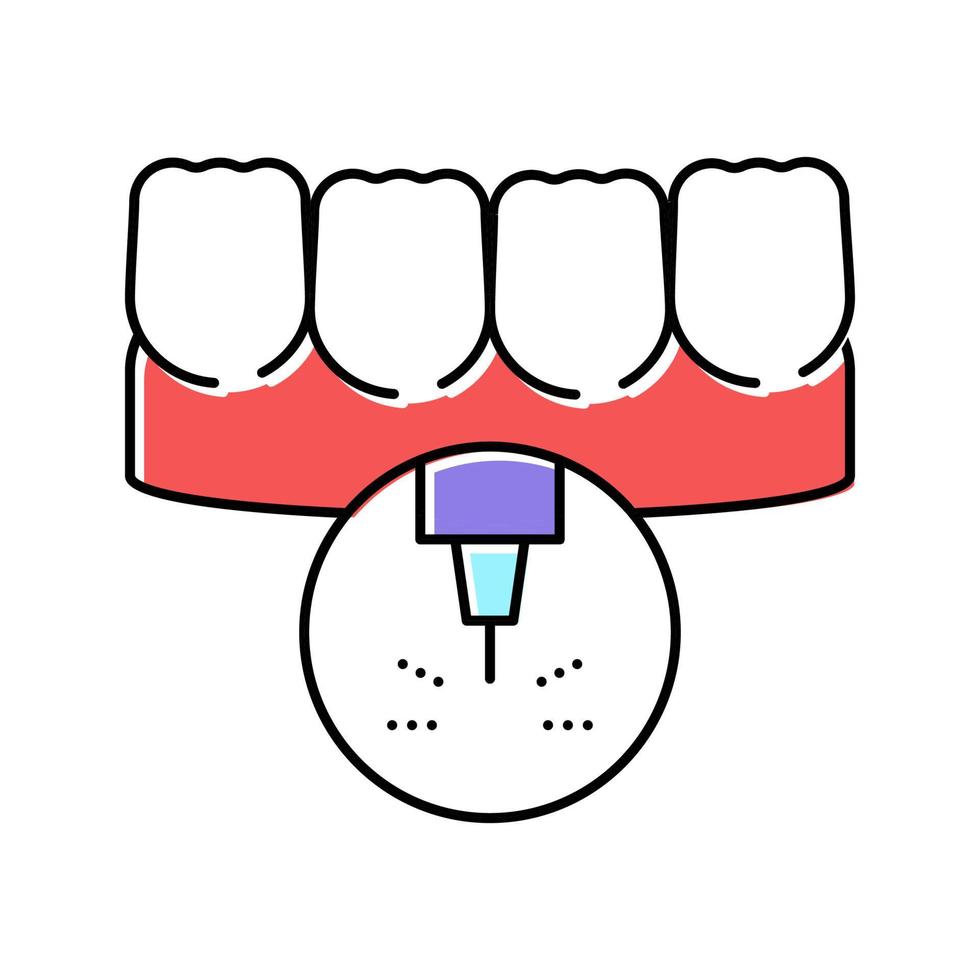 stomatology teeth laser treatment color icon vector illustration