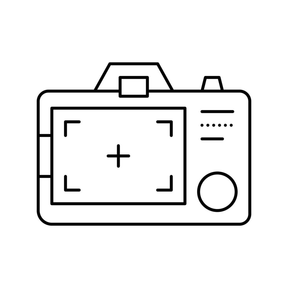 pantalla foto cámara gadget línea icono vector ilustración