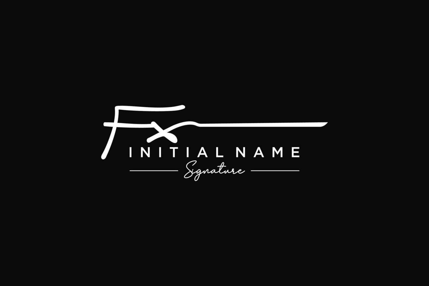 Initial FX signature logo template vector. Hand drawn Calligraphy lettering Vector illustration.