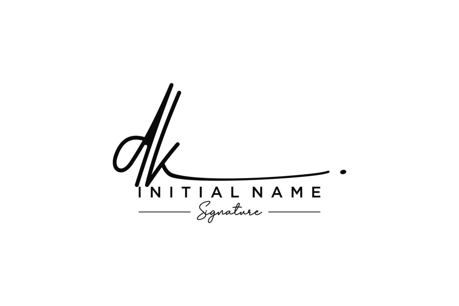 Initial DK signature logo template vector. Hand drawn Calligraphy ...