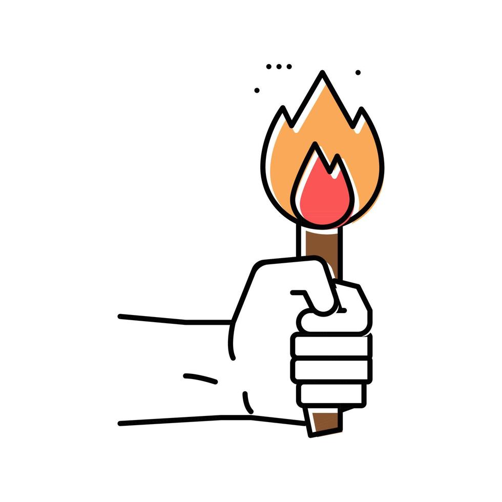 fire torch color icon vector illustration