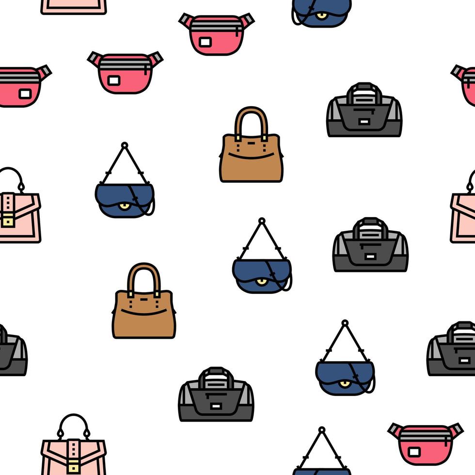 bolso bolso mujer monedero moda vector de patrones sin fisuras