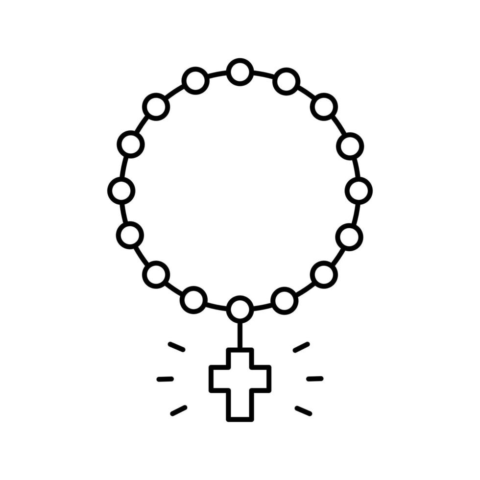 cruz cristianismo línea icono vector ilustración
