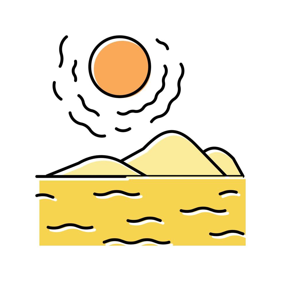 desierto, tierra, color, icono, vector, ilustración vector