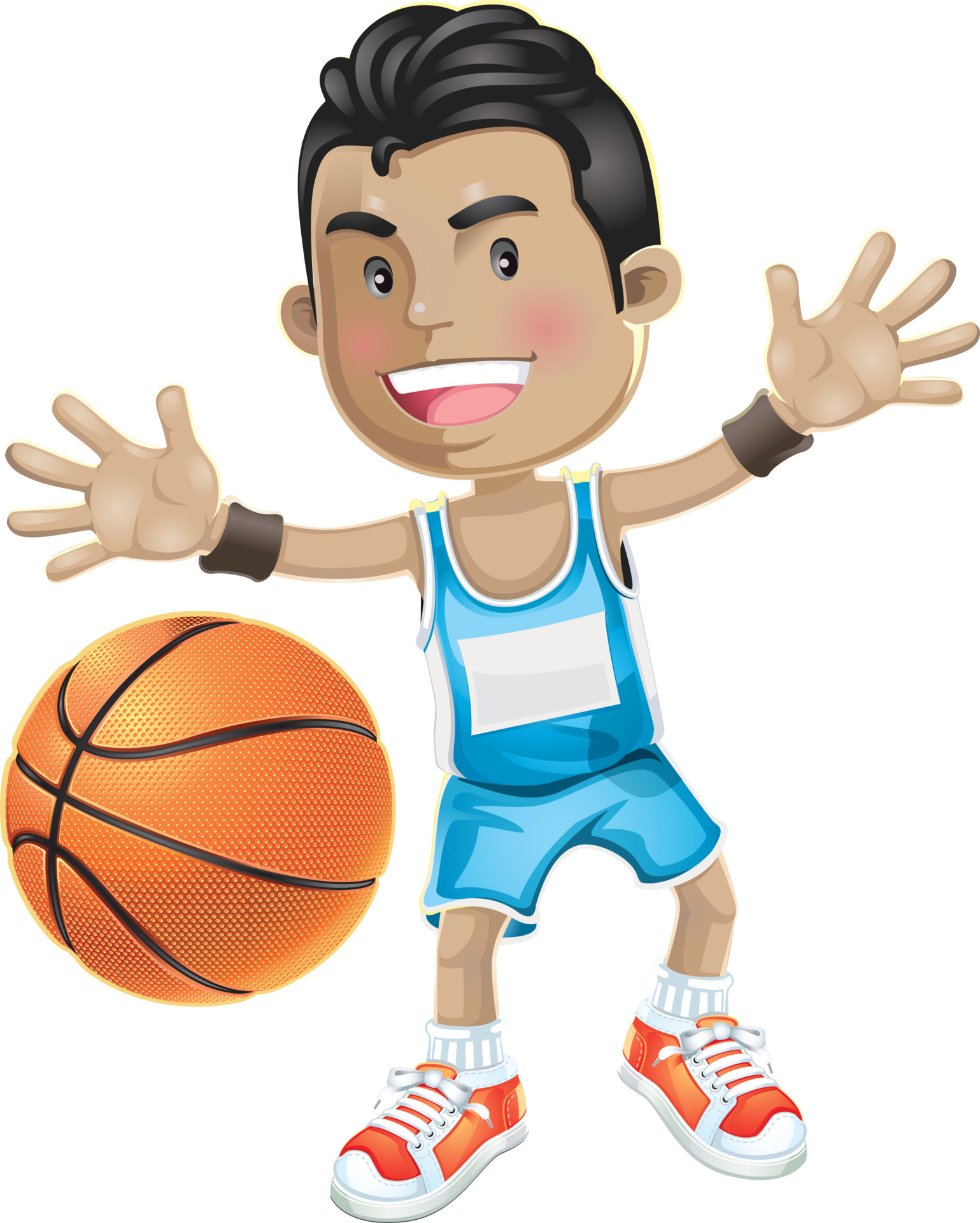 Drawing Cartoon Boy Playing Basketball PNG Images