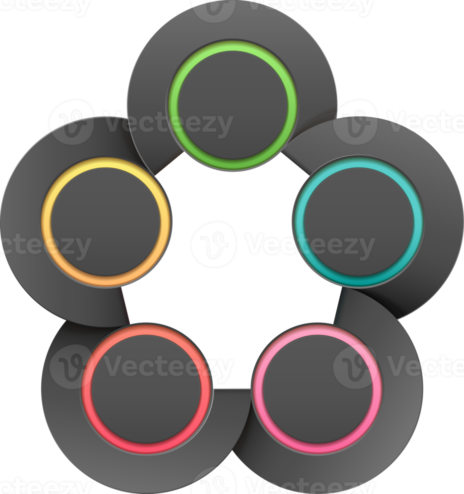 Abstract circle infographic template png
