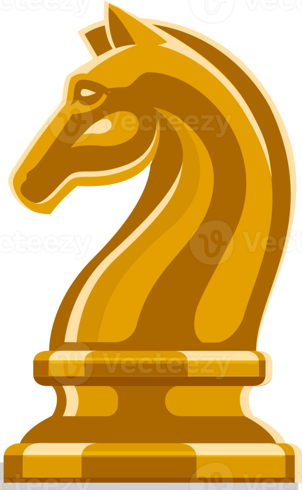 gold horse knight chess icon png