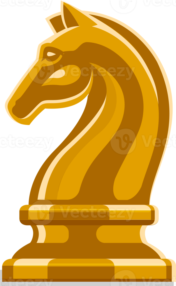 gold horse knight chess icon png