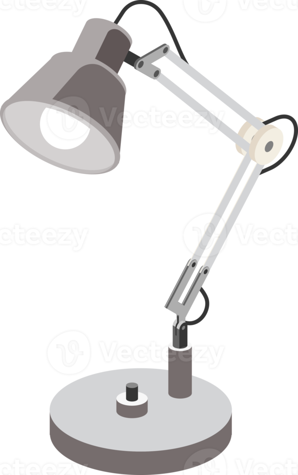 Table lamp isometric flat color png