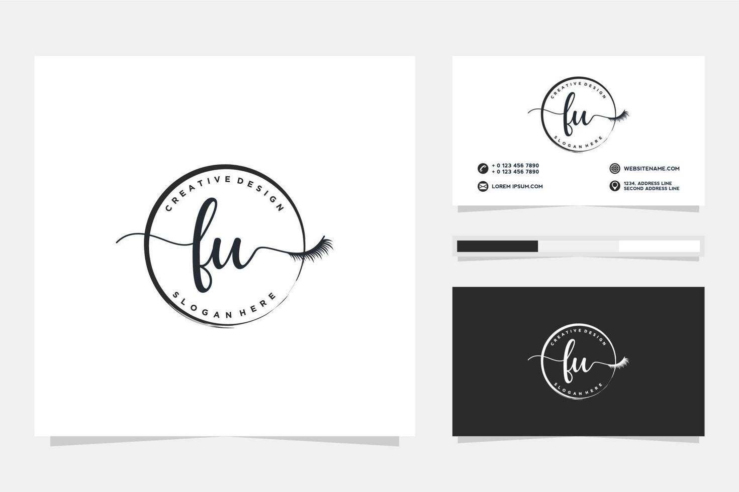 Initial FU Feminine logo collections and business card templat Premium Vector
