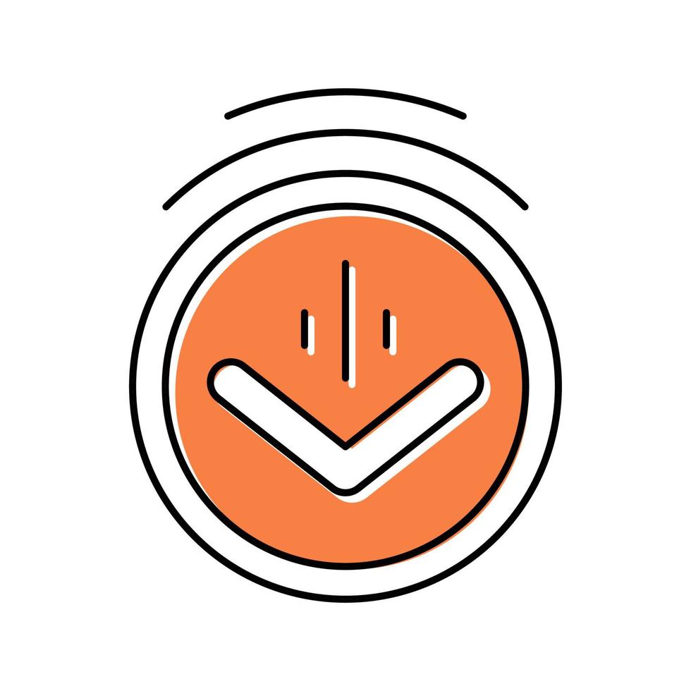 down scroll color icon vector illustration