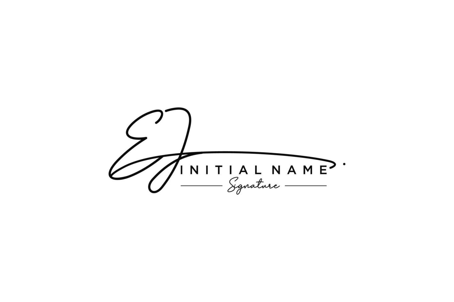 Initial EJ signature logo template vector. Hand drawn Calligraphy lettering Vector illustration.