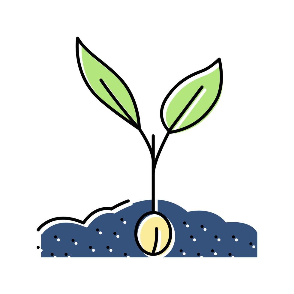 sprout leaf color icon vector illustration