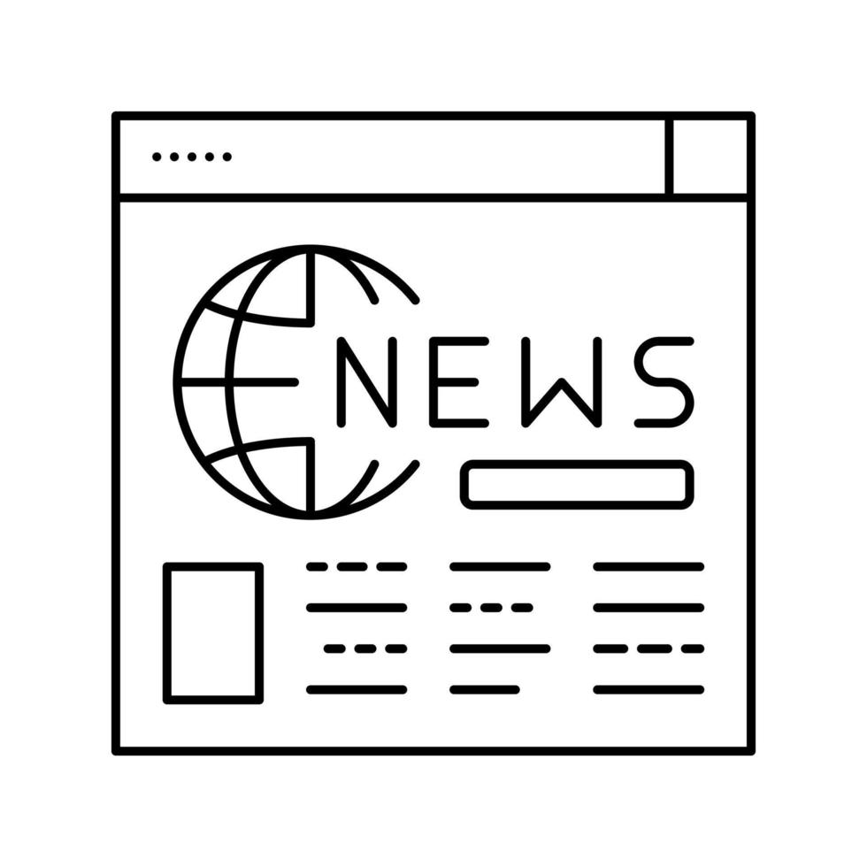 internet web page news line icon vector illustration