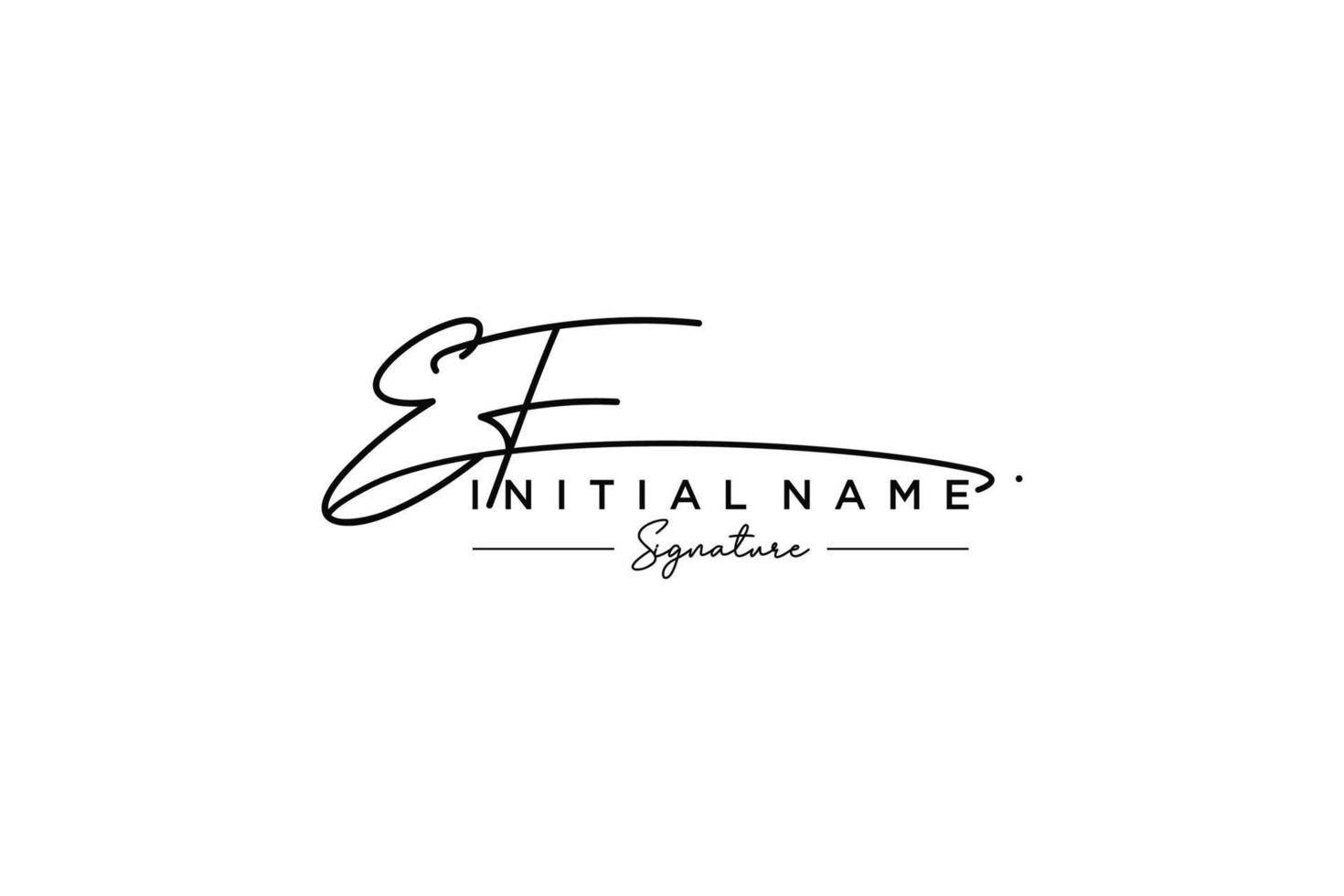 Initial EF signature logo template vector. Hand drawn Calligraphy lettering Vector illustration.