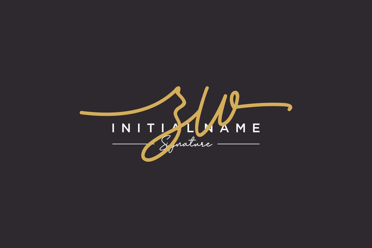 Initial ZW signature logo template vector. Hand drawn Calligraphy lettering Vector illustration.