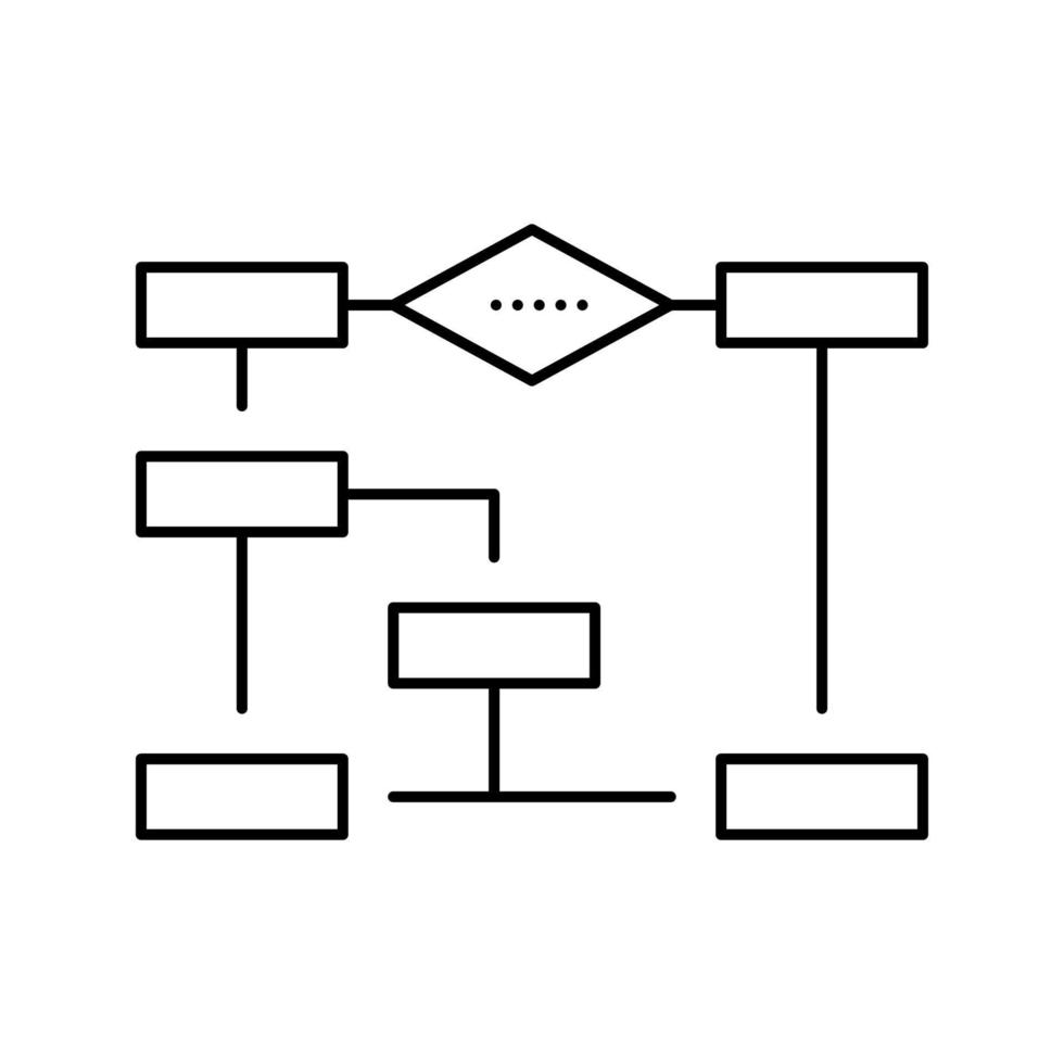 algorithm neural network line icon vector illustration