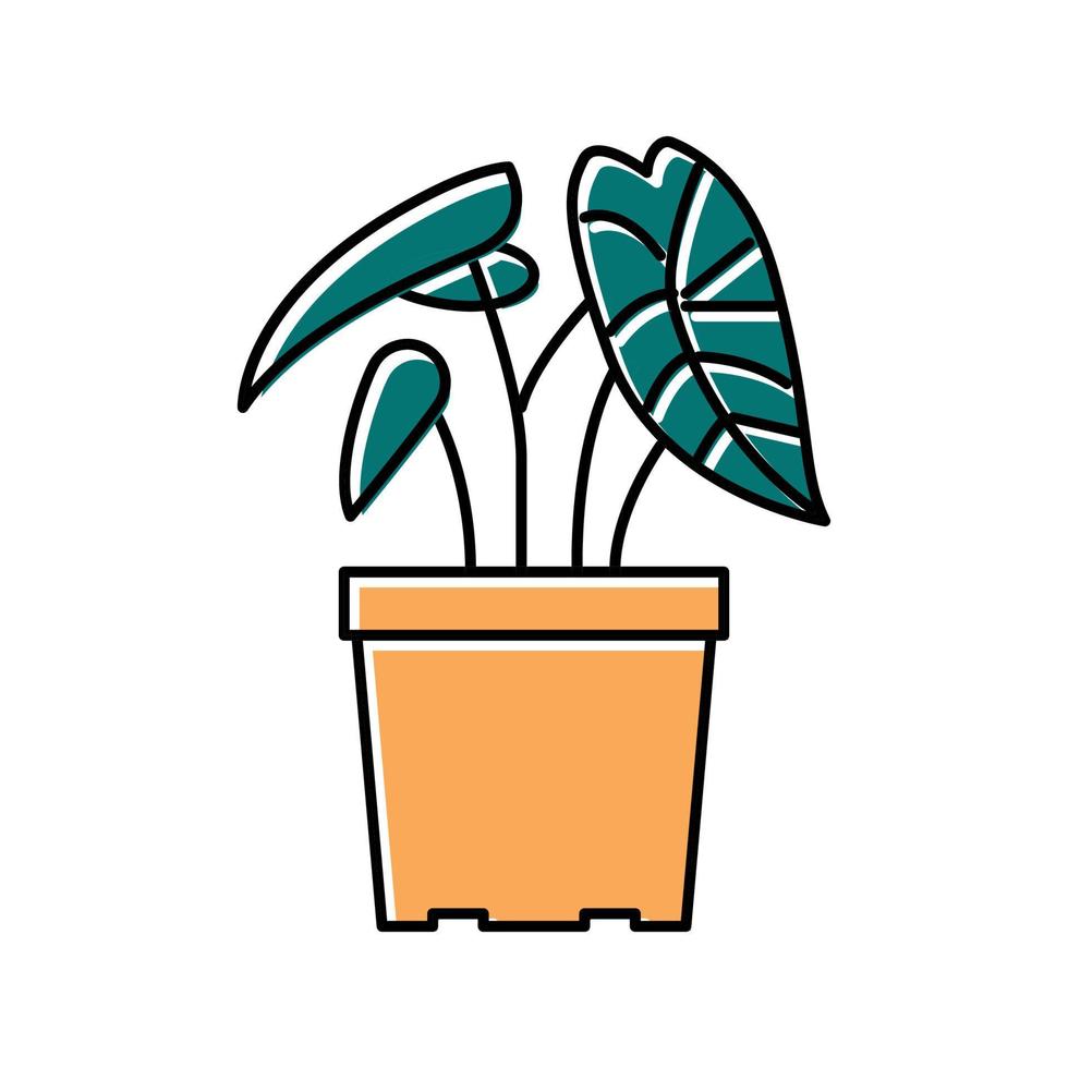 ilustración de vector de icono de color de planta de interior tropical