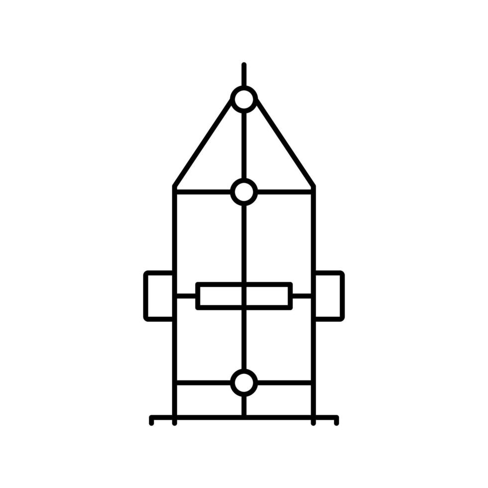 Ilustración de vector de icono de línea de remolque de carro