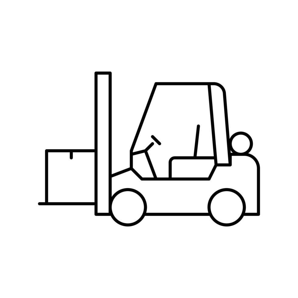 loader cart line icon vector black illustration