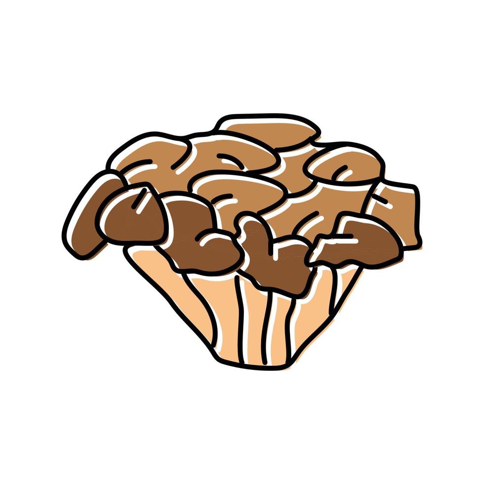 maitake mushroom color icon vector illustration