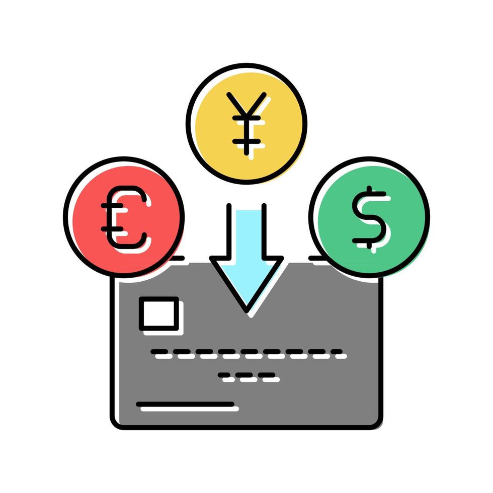 currency card color icon vector illustration