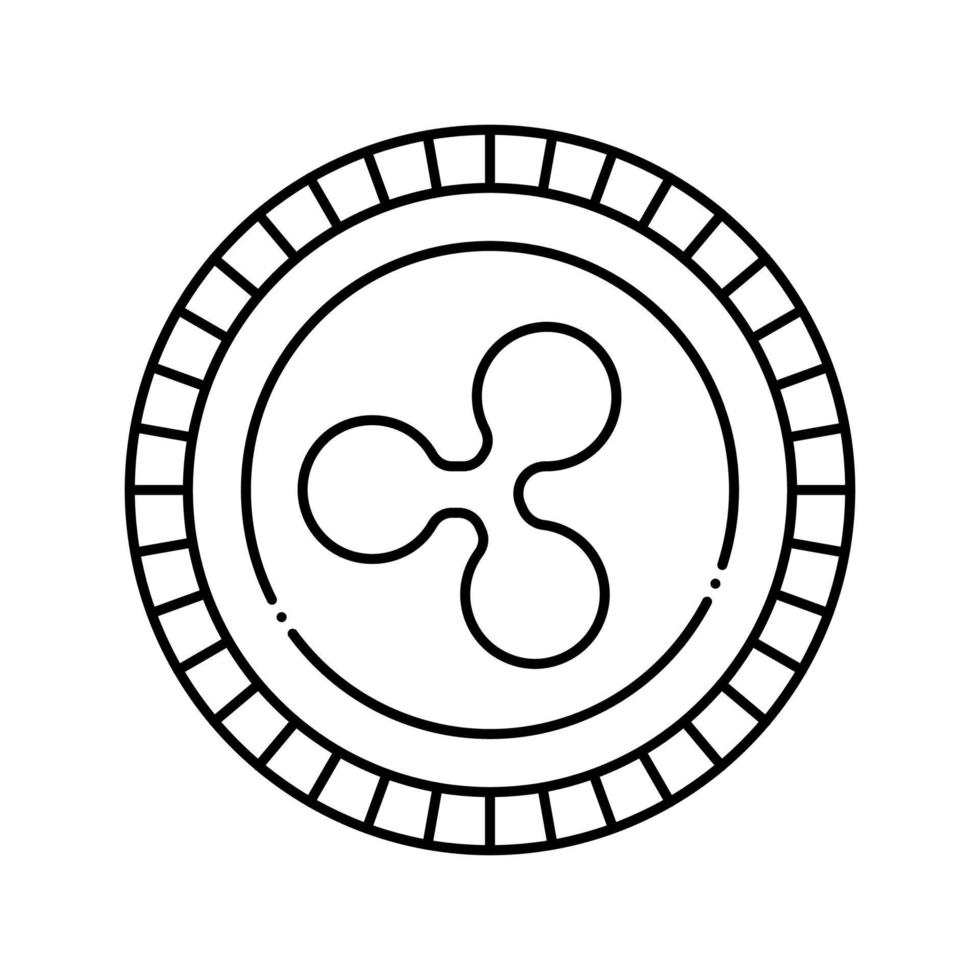 ripple cryptocurrency line icon vector illustration
