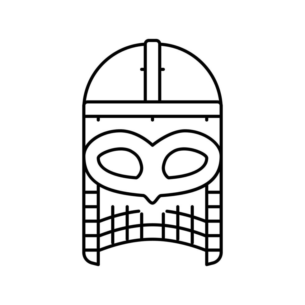 casco vikingo suecia línea icono vector ilustración