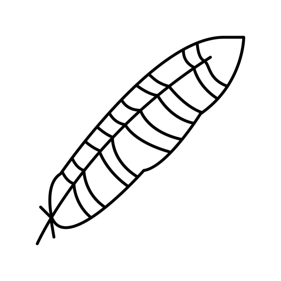 pluma de pájaro suave línea esponjosa icono vector ilustración