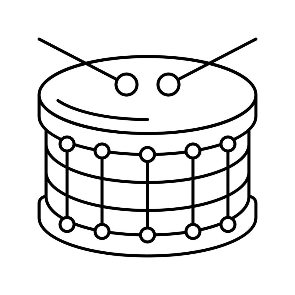 Ilustración de vector de icono de línea de música de tambor