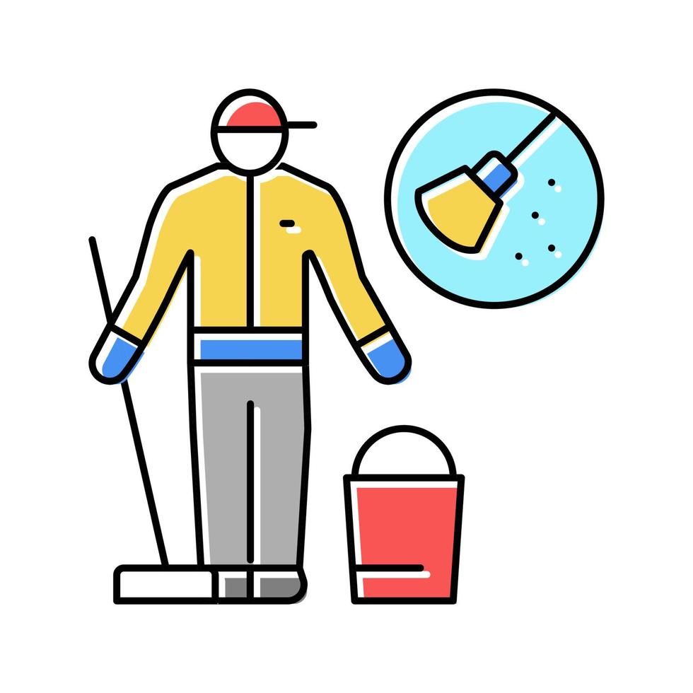 one-off cleaning color icon vector illustration