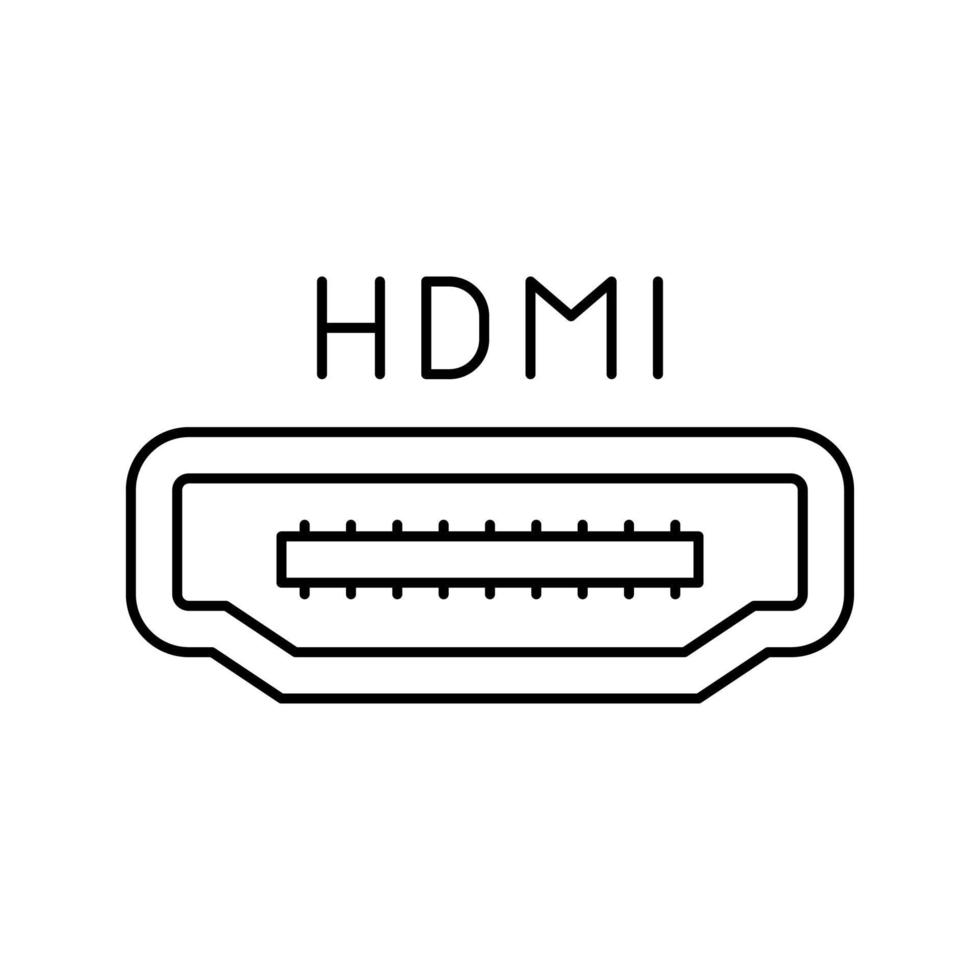 ilustración de vector de icono de línea de puerto hdmi