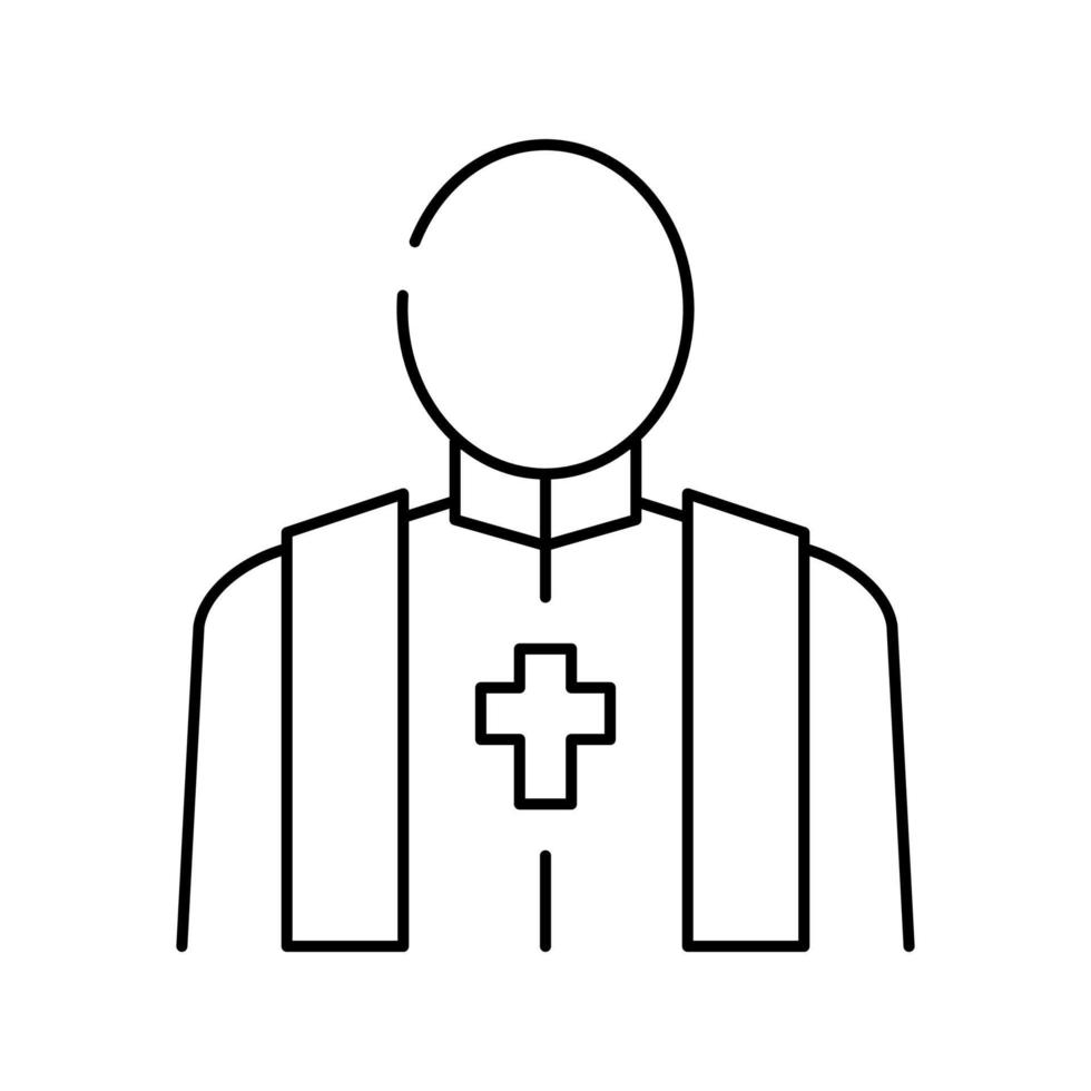 sacerdote pastor línea icono vector aislado ilustración