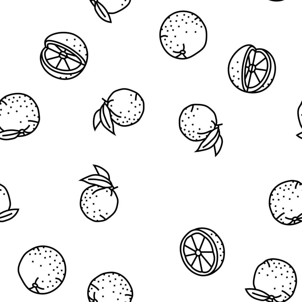 orange citrus fresh slice juice vector seamless pattern